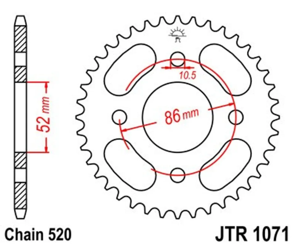 Řetězová rozeta JT JTR 1071-31 31 zubů, 520 Finální Výprodej