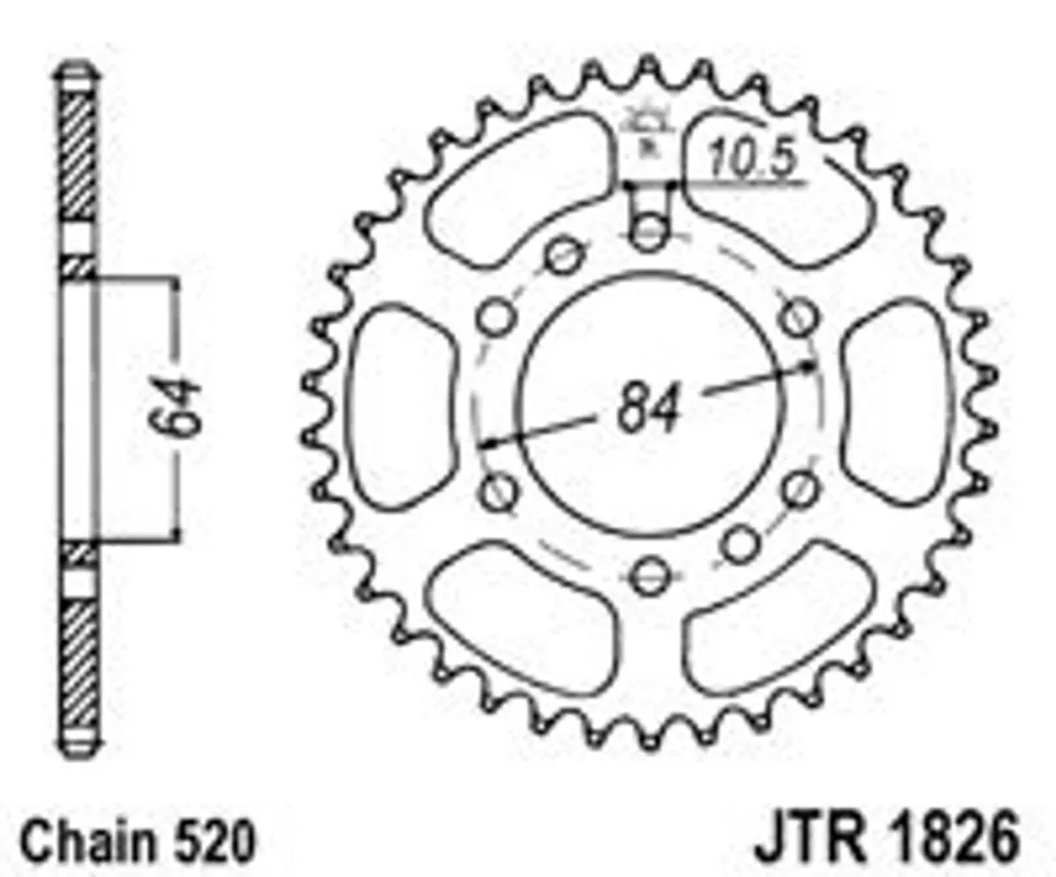 Řetězová rozeta JT JTR 1826-32 32 zubů, 520 Vrácení Zdarma
