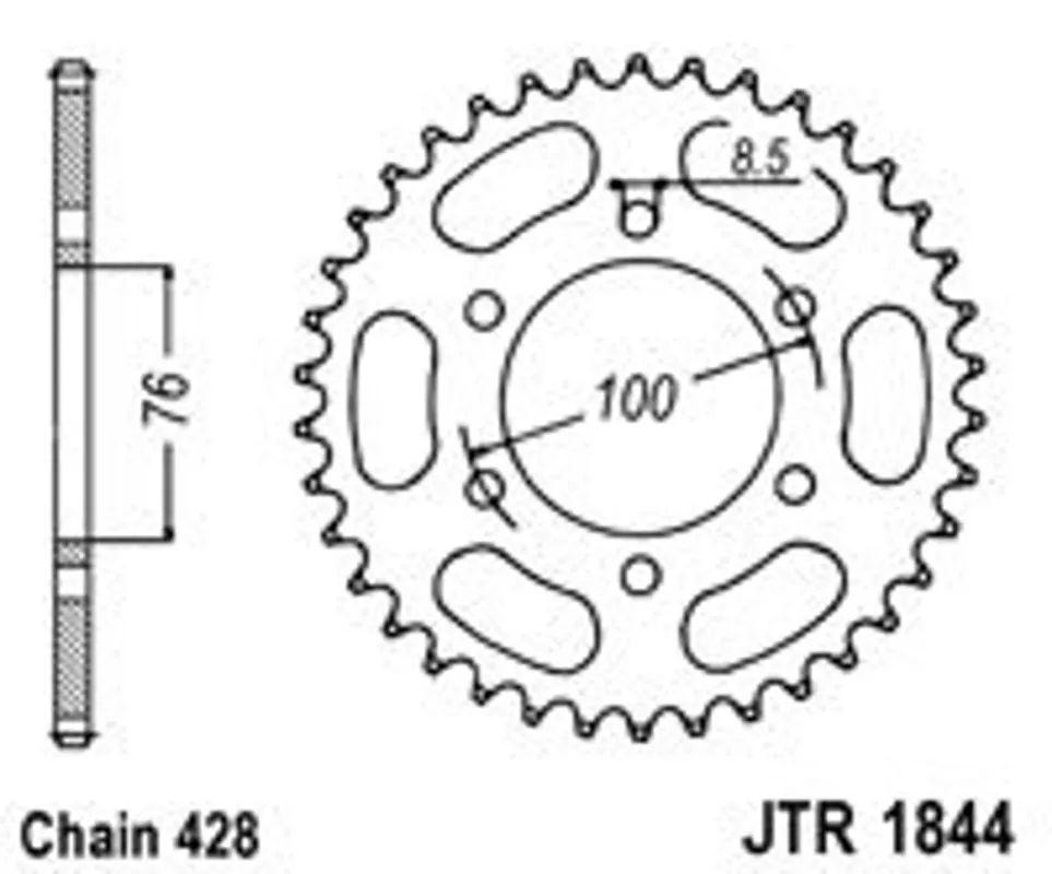 Nová Kolekce Řetězová rozeta JT JTR 1844-42 42 zubů, 428
