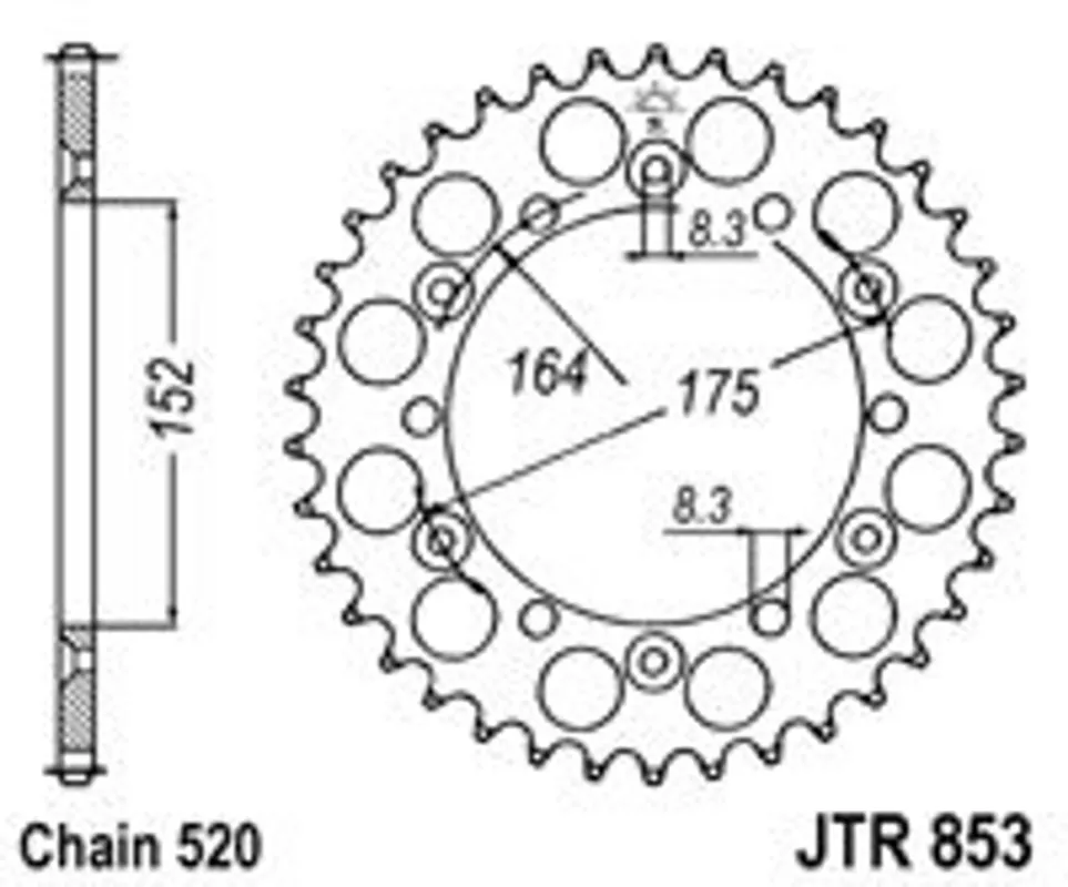 Akční Nabídka Řetězová rozeta JT JTR 853-42 42 zubů, 520