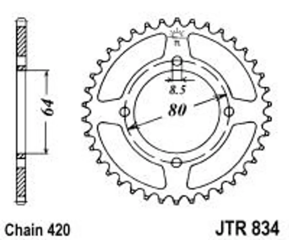 Řetězová rozeta JT JTR 834-32 32 zubů, 420 Bezpečná Platba