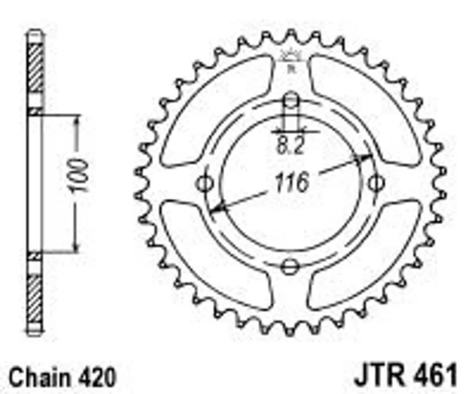 Akční Nabídka Řetězová rozeta JT JTR 461-51 51 zubů, 420