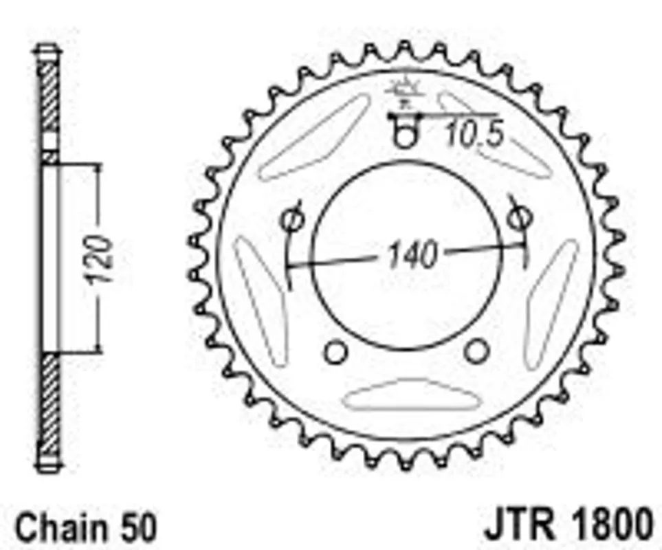 Nakupujte Hned Řetězová rozeta JT JTR 1800-40 40 zubů, 530