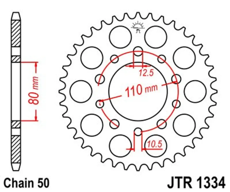 Řetězová rozeta JT JTR 1334-39 39 zubů, 530 Horká Nabídka