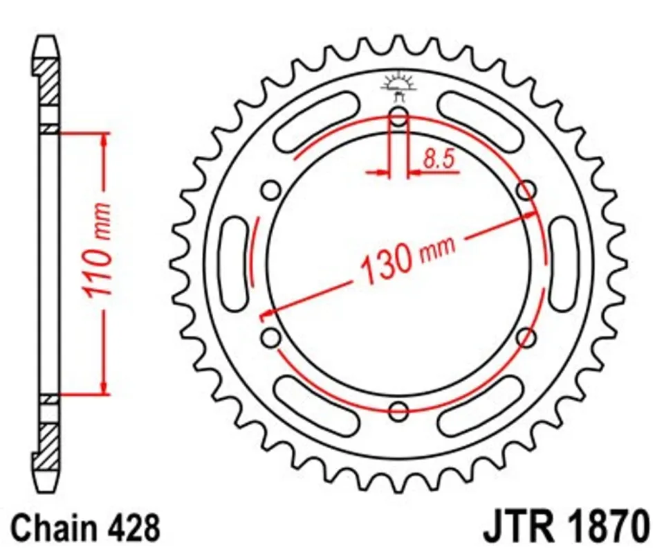 Aktuální Řetězová rozeta JT JTR 1870-46 46 zubů, 428