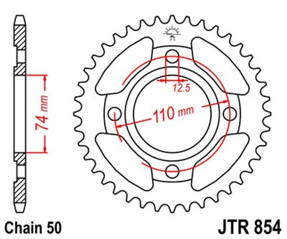 Víkendová Akce Řetězová rozeta JT JTR 854-39 39 zubů, 530