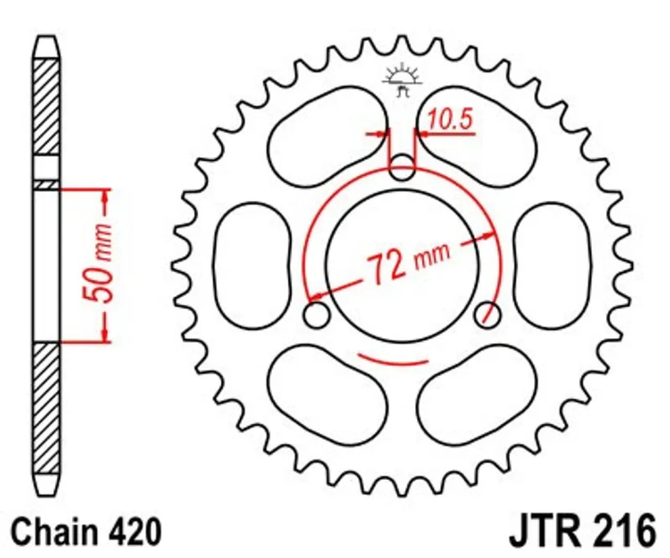 Akční Cena Řetězová rozeta JT JTR 216-47 47 zubů, 420