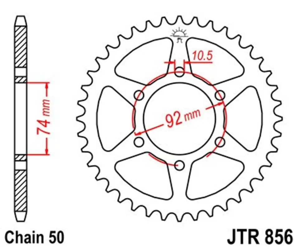 Doprava Zdarma Řetězová rozeta JT JTR 856-45 45 zubů, 530