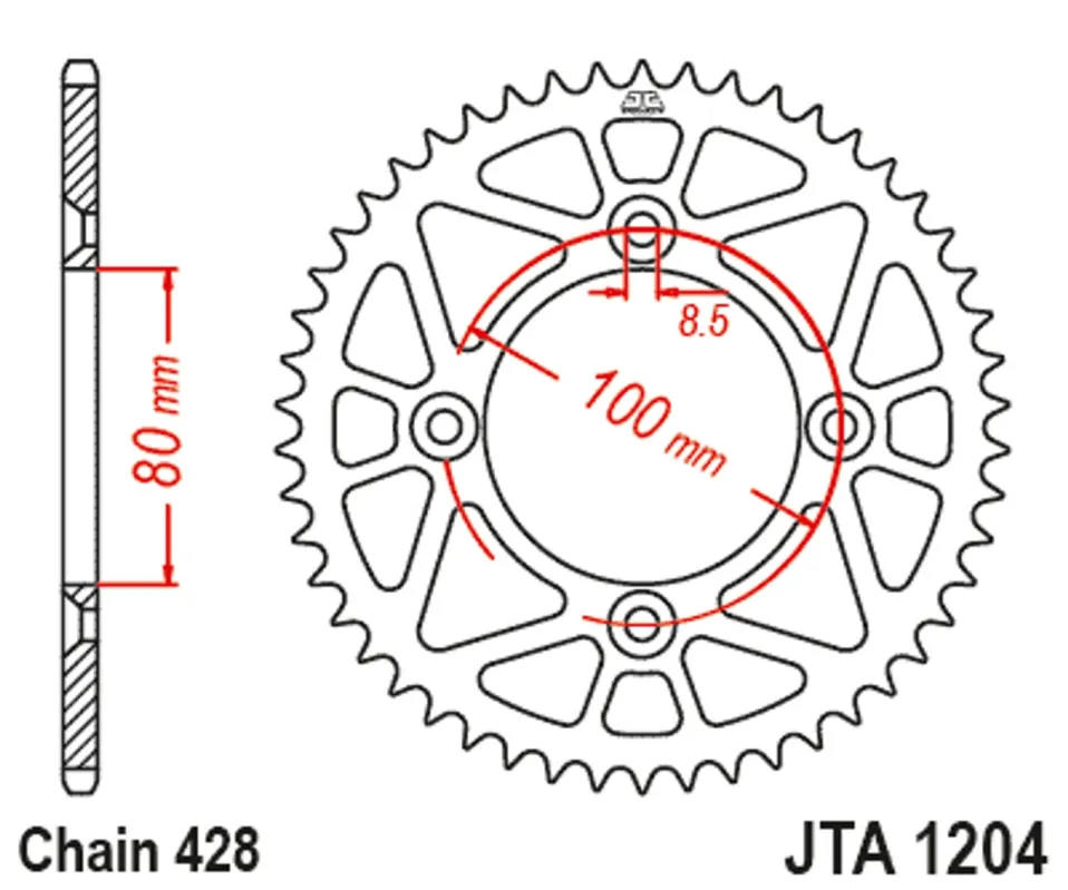 Poslední Šance Hliníková řetězová rozeta JT JTA 1204-49RED 49)T, nt((428 červená
