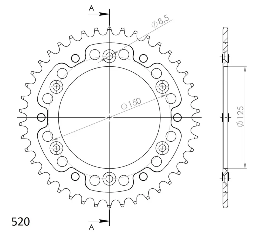 Rozeta SUPERSPROX STEALTH RST-990:42-GLD zlatá 42 zubů, 520 Autentický