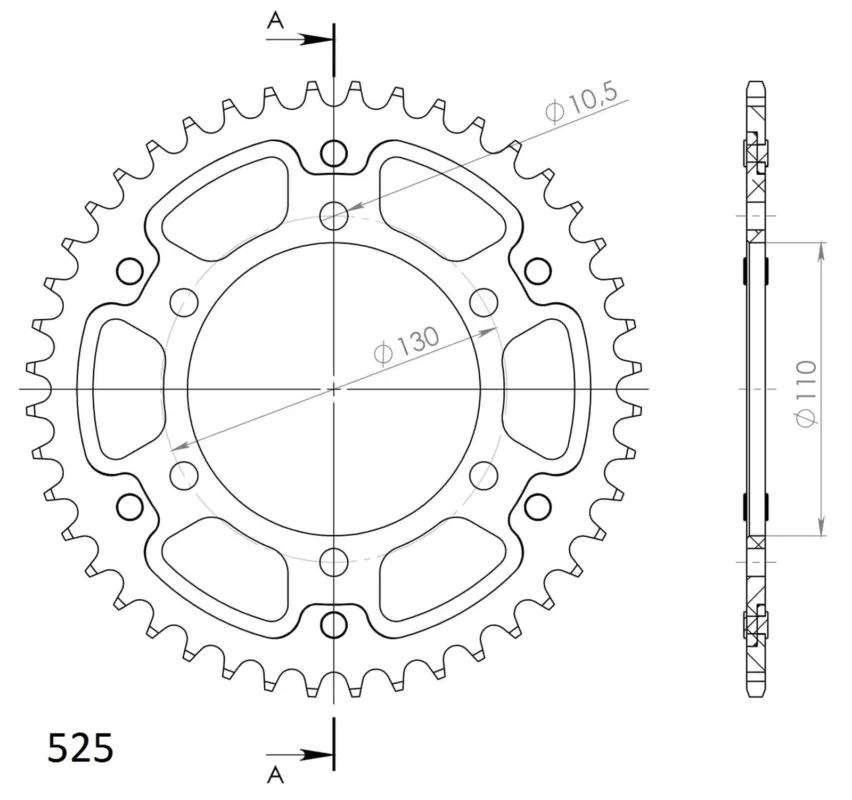 Víkendová Akce Rozeta SUPERSPROX STEALTH RST-480:44-SLV stříbrná 44 zubů, 525