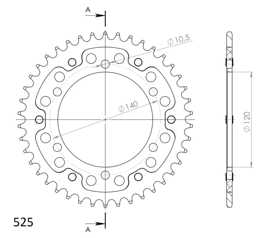Zlevněný Rozeta SUPERSPROX STEALTH RST-498:42-SLV stříbrná 42 zubů, 525