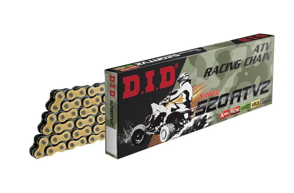 Horká Nabídka ATV X-Kroužkový řetěz D.I.D Chain 520ATV2 112 článků Zlatá/Černá