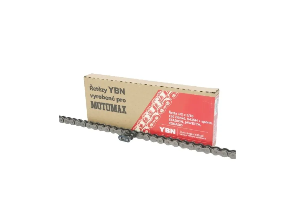 Řetěz 1/2 x 3/16 - 130 článků, YBN-MOTOMAX S415H + spona, STADION, JAWETTA, KORADO -M Speciální Cena