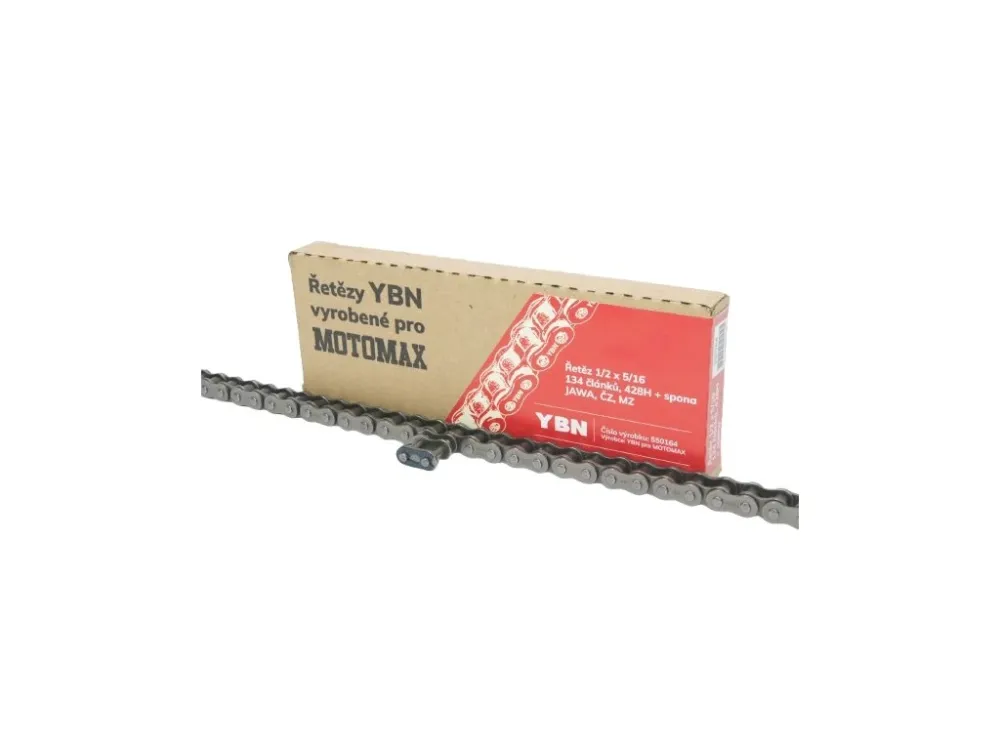 Řetěz 1/2 x 5/16 - 134 článků, YBN-MOTOMAX 428H + spona, JAWA, ČZ, MZ -M Víkendová Akce