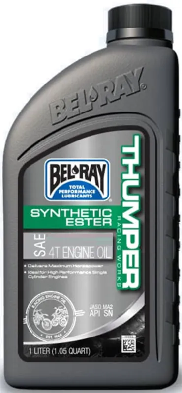 Vysoce Kvalitní Motorový olej Bel-Ray THUMPER RACING WORKS SYNTHETIC ESTER 4T 10W-60 1 l