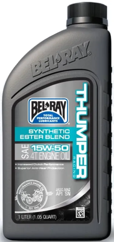 Motorový olej Bel-Ray THUMPER RACING SYNTHETIC ESTER BLEND 4T 15W-50 1 l Přímo Od Výrobce