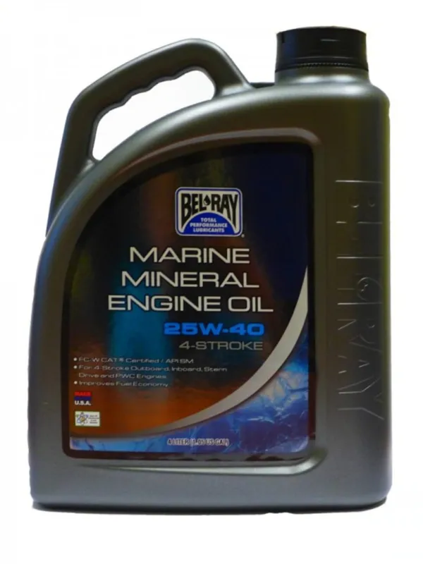 Motorový olej Bel-Ray MARINE MINERAL 4T 25W-40 4 l Novinka