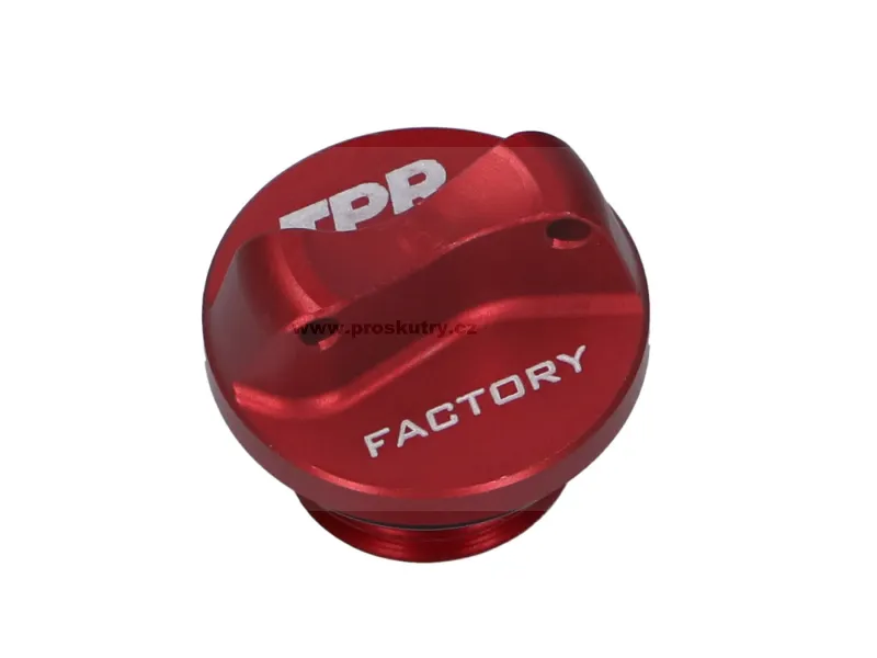 Zátka oleje CNC TPR Factory červená M16 s těsnícím kroužkem pro Minarelli AM3, AM4, AM5, AM6 Finální Výprodej