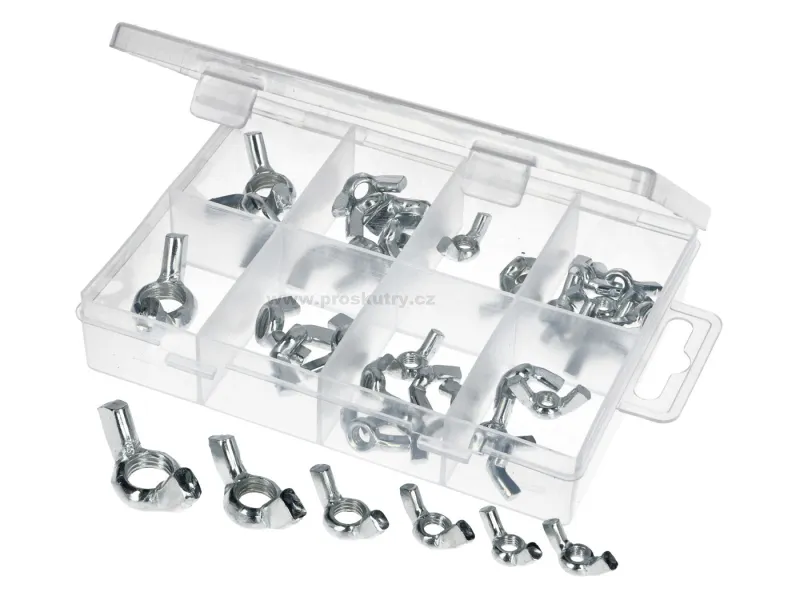 Finální Výprodej Křídlové matice sortiment box metrický M4-M12 40 kusů