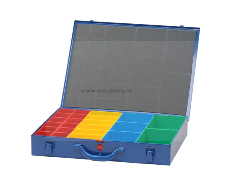 Třídicí box Hünersdorff, kovový (330x440x66mm) 23 přihrádek, modrý Vysoce Kvalitní