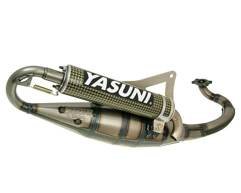 Omezená Nabídka Výfuk Yasuni Scooter R yellow carbon E-marked pro Peugeot horizontální, Derbi
